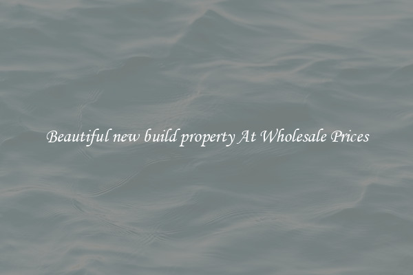Beautiful new build property At Wholesale Prices