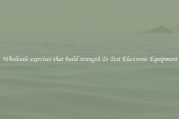 Wholesale exercises that build strength To Test Electronic Equipment