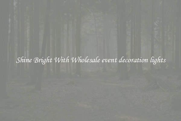 Shine Bright With Wholesale event decoration lights
