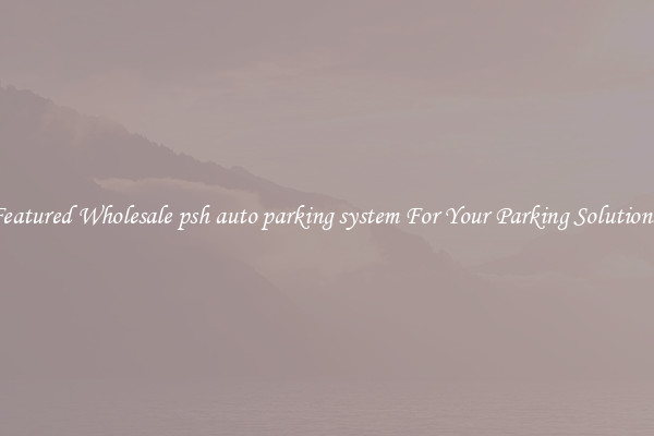 Featured Wholesale psh auto parking system For Your Parking Solutions 