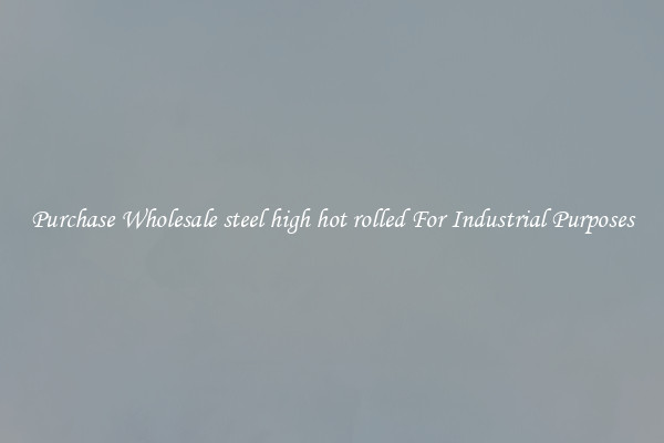 Purchase Wholesale steel high hot rolled For Industrial Purposes