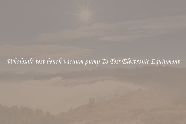 Wholesale test bench vacuum pump To Test Electronic Equipment