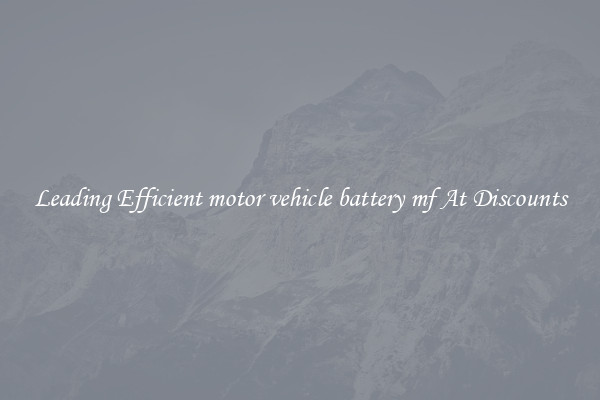 Leading Efficient motor vehicle battery mf At Discounts