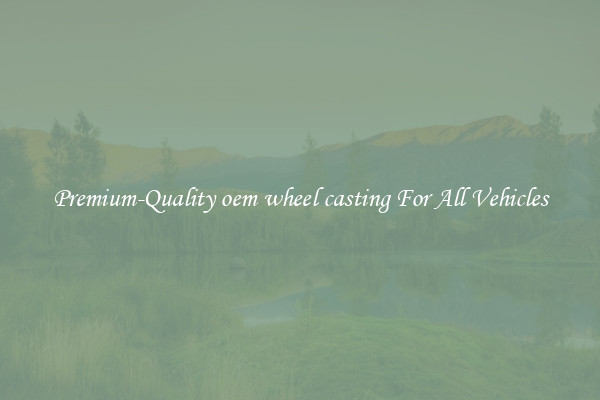 Premium-Quality oem wheel casting For All Vehicles