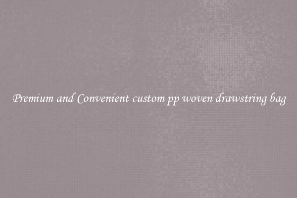 Premium and Convenient custom pp woven drawstring bag