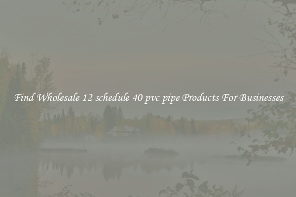 Find Wholesale 12 schedule 40 pvc pipe Products For Businesses